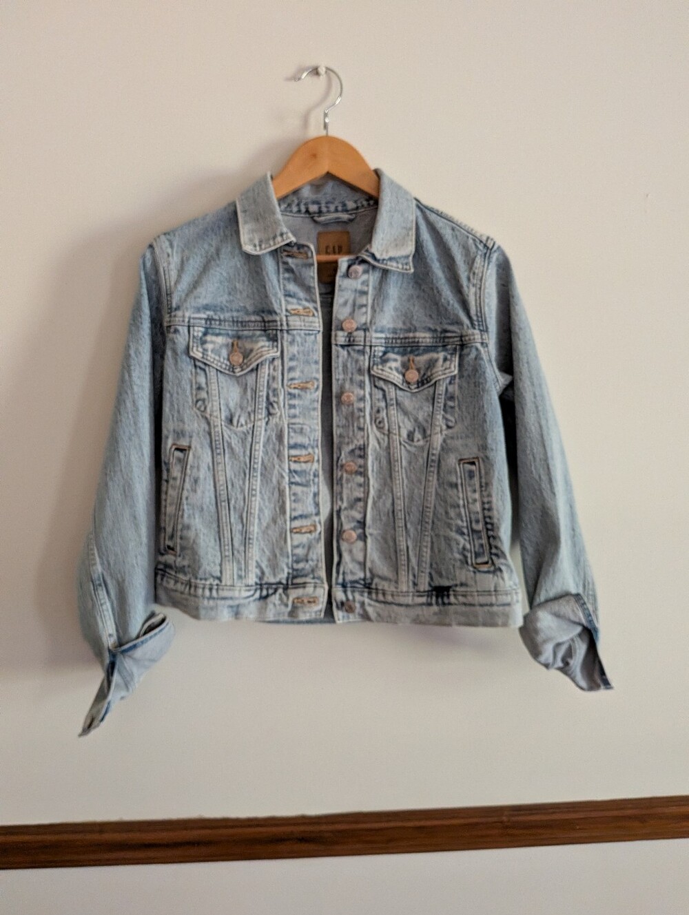 GAP Light Blue Washed Denim Jacket - Women's Classic Jean Jacket